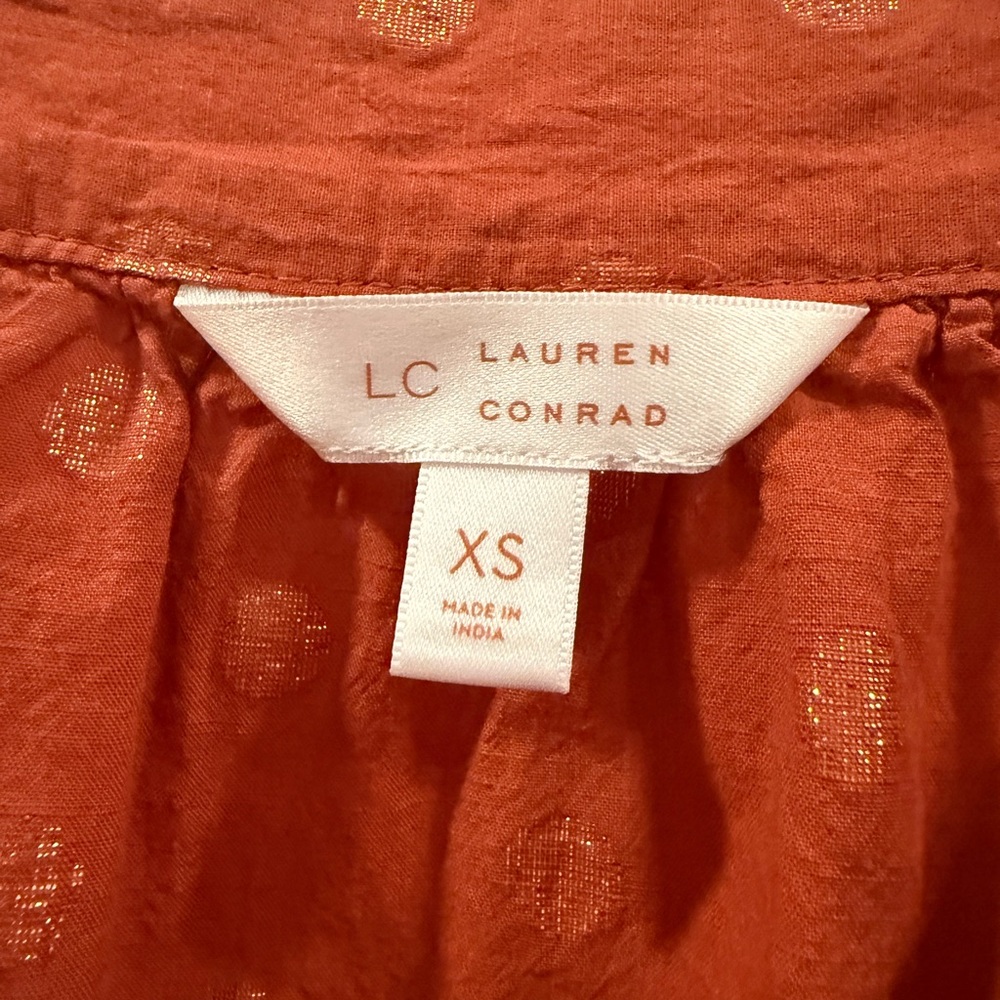 LC Lauren Conrad Orange Blouse sz XS - Picture 3 of 7